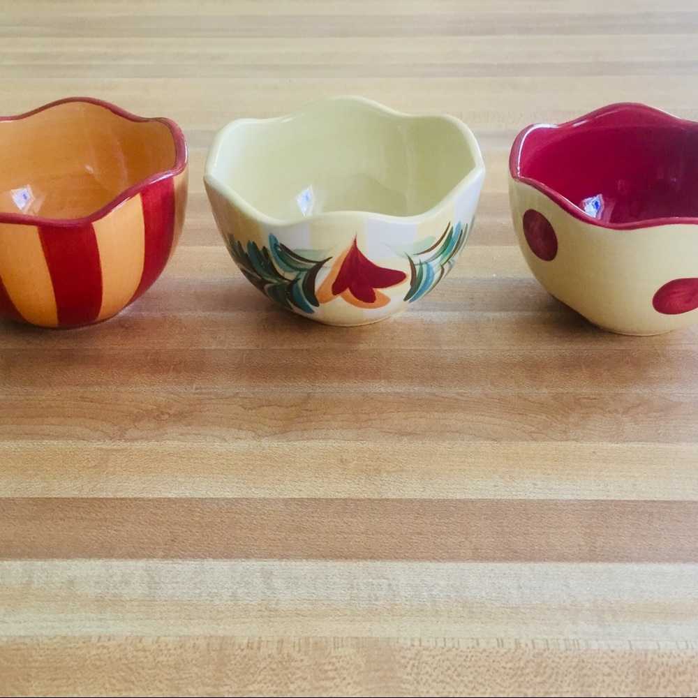 SLAH Siena Tidbit Bowls Set of 3 with Tray EUC - Picture 2 of 16